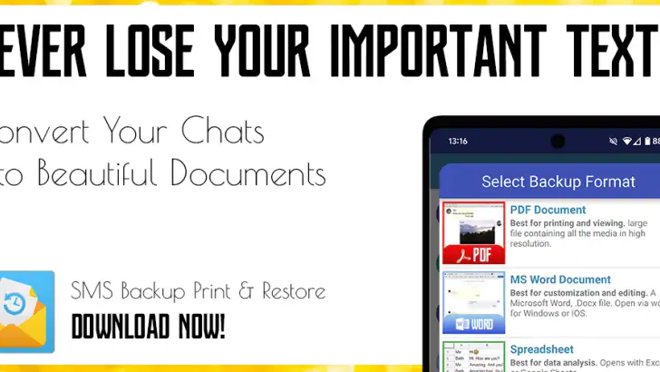 SMS Backup, Print & Restore feature graphic