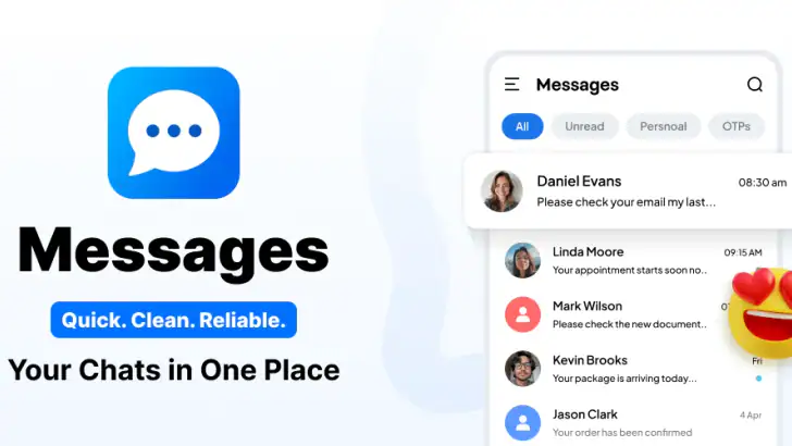 SMS Messages App feature graphic