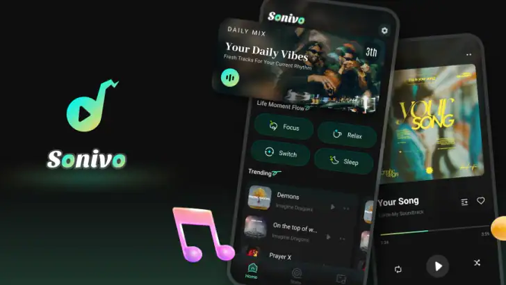 Sonivo:Music Player feature graphic
