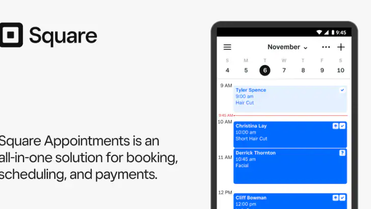 Square Appointments: Scheduler feature graphic