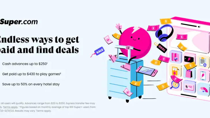 Super.com - Save, Earn, Travel feature graphic