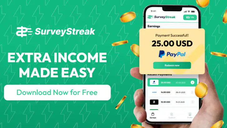 SurveyStreak - Earn Money feature graphic