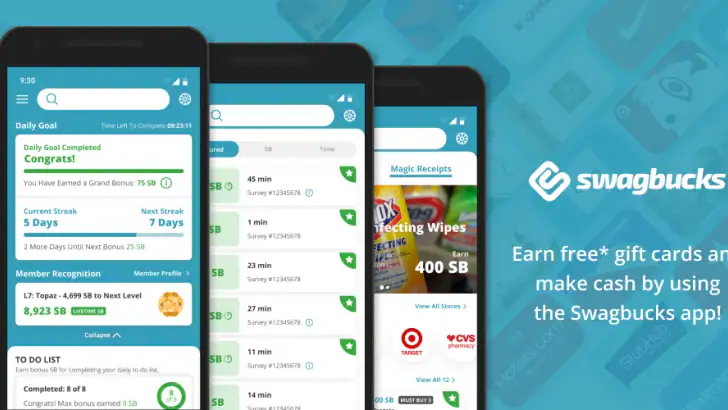 Swagbucks Play Games + Surveys feature graphic