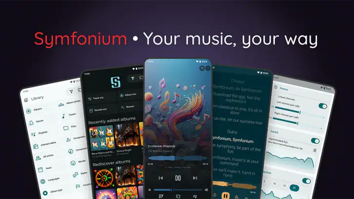 Symfonium: Music player & cast feature graphic