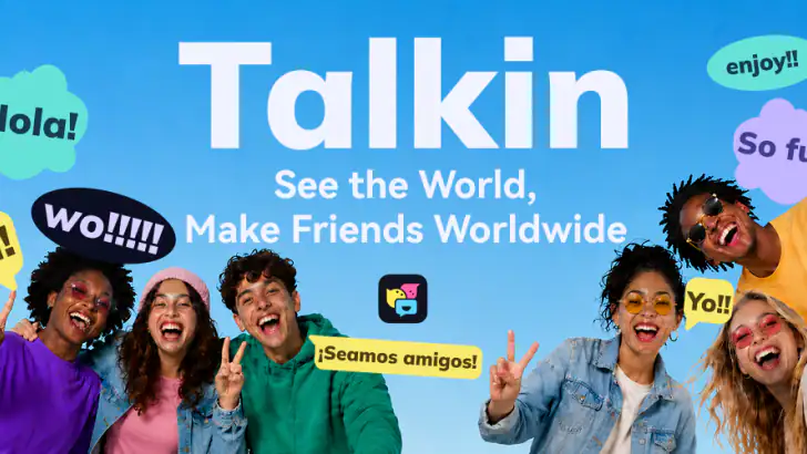 Talkin: Global Friends & Chat feature graphic
