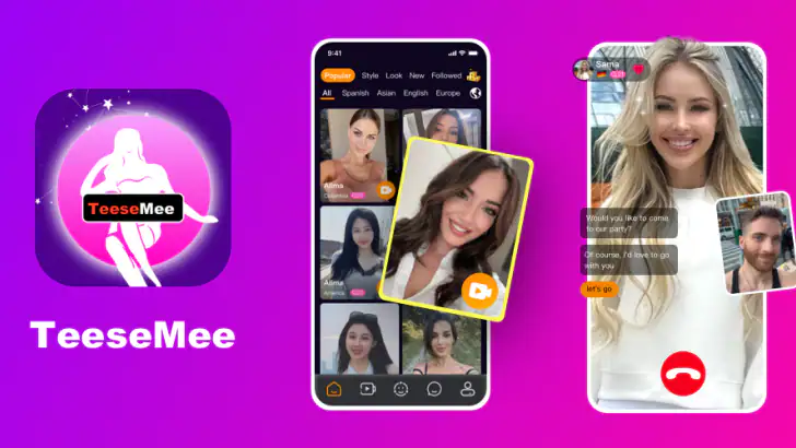 TeeseMee - Live Video Chat feature graphic