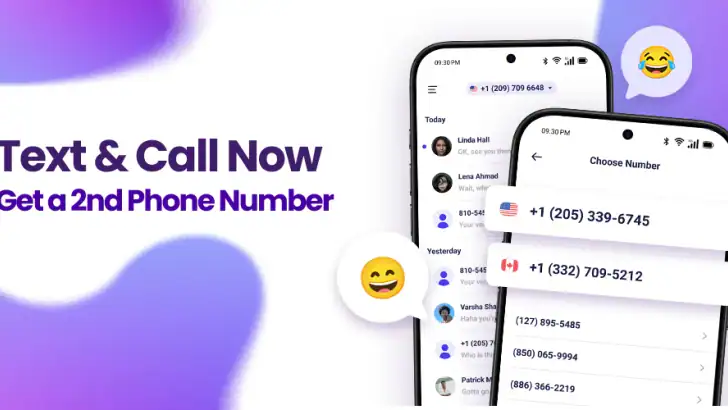 TextNum: Call + Text for Now! feature graphic