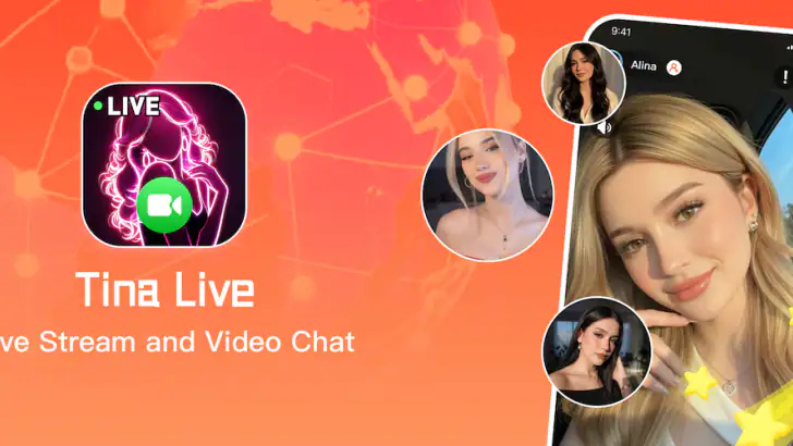 Tina Live - Match & Video Call feature graphic