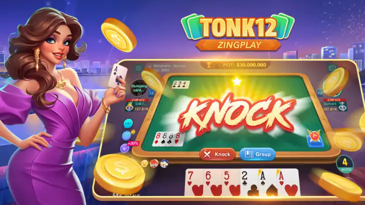 Tonk 12: Tunk Rummy ZingPlay feature graphic