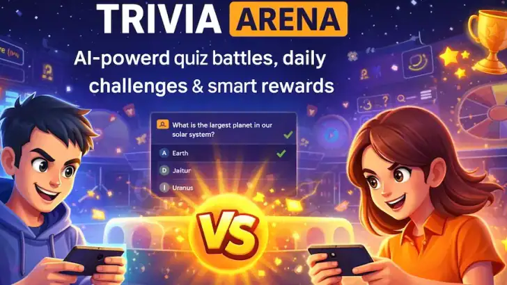 Trivia Arena: AI quiz battles feature graphic
