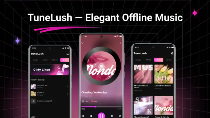 TuneLush-Offline Music Player feature graphic