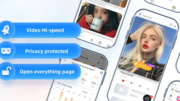 UC Browser-Safe, Fast, Private feature graphic