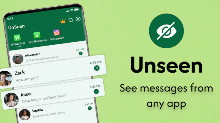 UnseenChat: View Deleted Msgs feature graphic