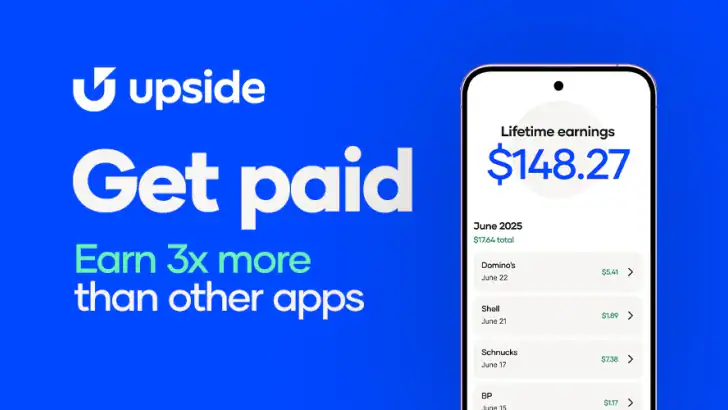 Upside: Cash Back - Gas & Food feature graphic