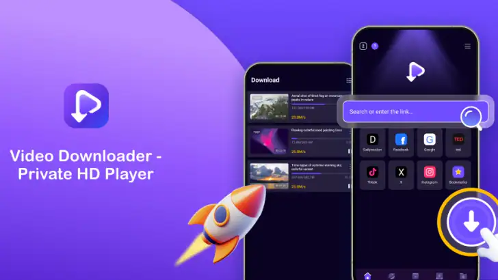 Video Downloader - Private HD feature graphic
