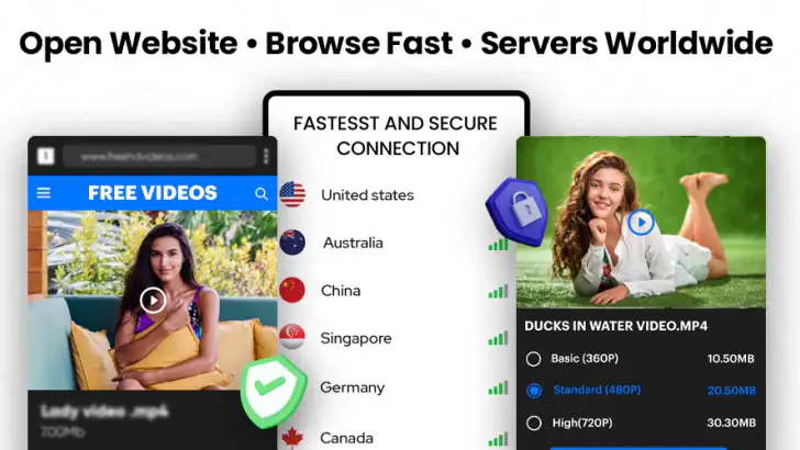 Video Downloader Proxy Browser feature graphic