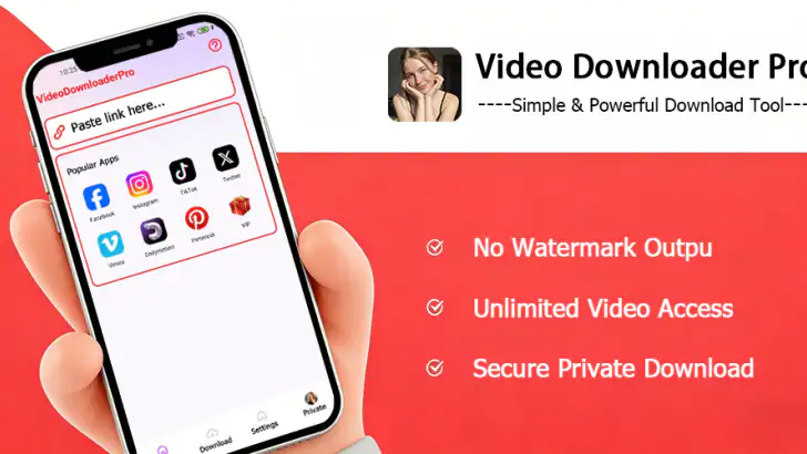 VideoDownloaderPro feature graphic