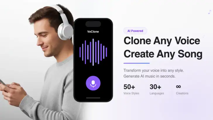 VoClone: AI Song & Voice Clone feature graphic
