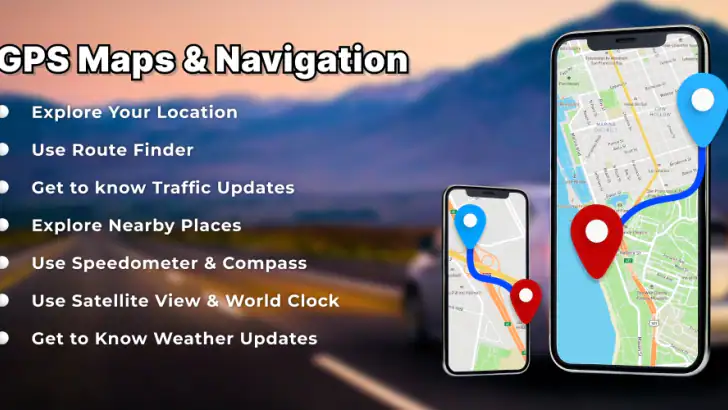Voice GPS Map Navigation Route feature graphic