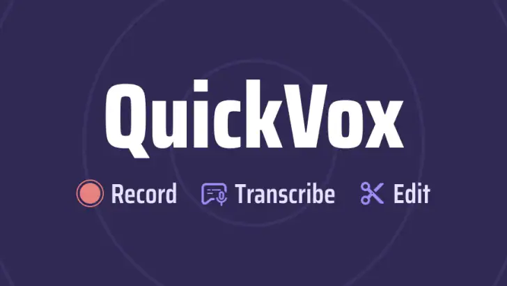 Voice & Transcribe - QuickVox feature graphic