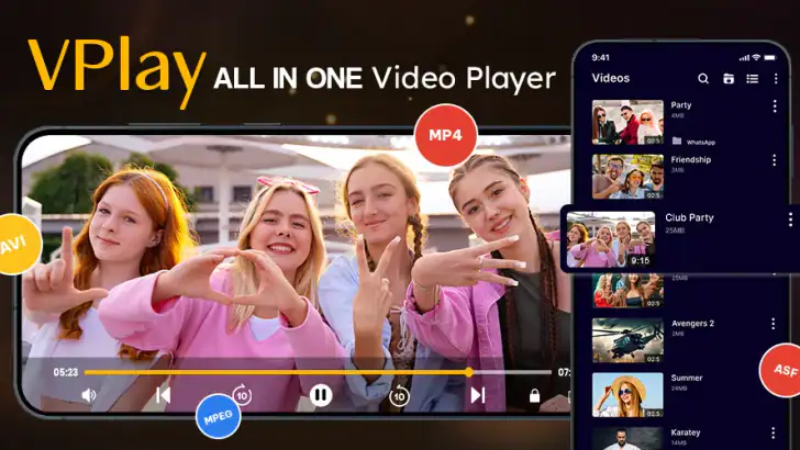VPlay All in One XVideo Player feature graphic