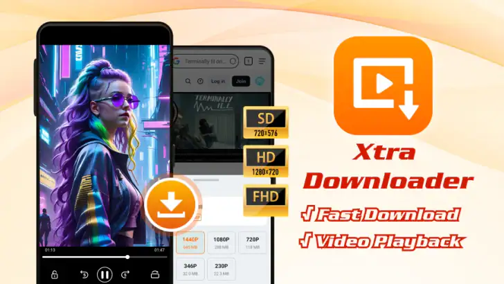 Xtra Downloader - Video Player feature graphic