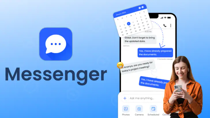 Messages - SMS, Text, Launcher feature graphic