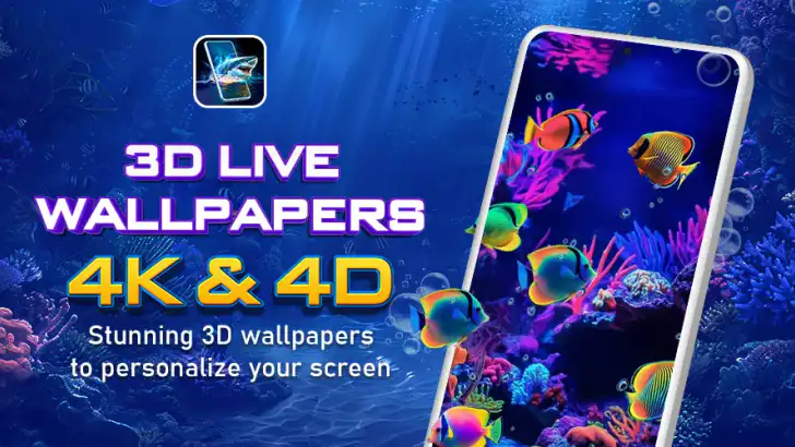 3D Live Wallpapers - 4K & 4D feature graphic