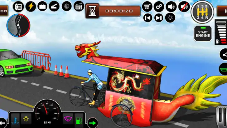 Bicycle Rickshaw Driving Games feature graphic