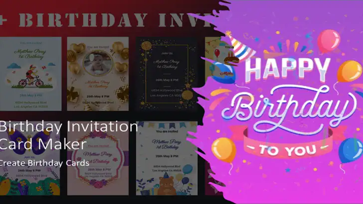 Birthday Invitation Card Maker feature graphic