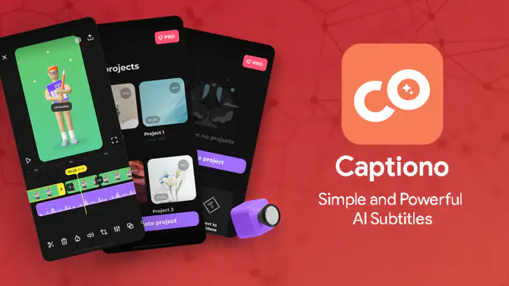 Captiono: AI Subtitles feature graphic