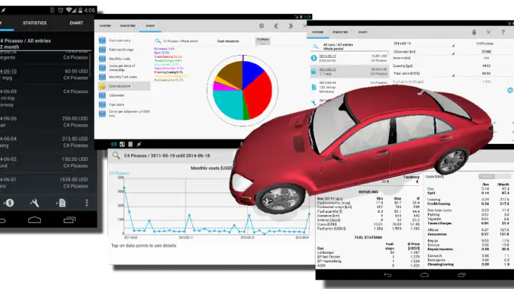 Car-costs and fuel log PRO feature graphic