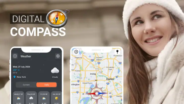 Compass360: Smart Compass tool feature graphic