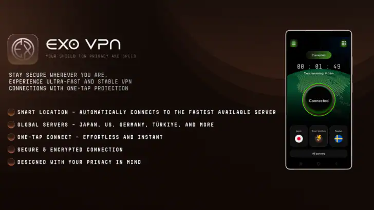 Exo VPN – Fast & Secure feature graphic