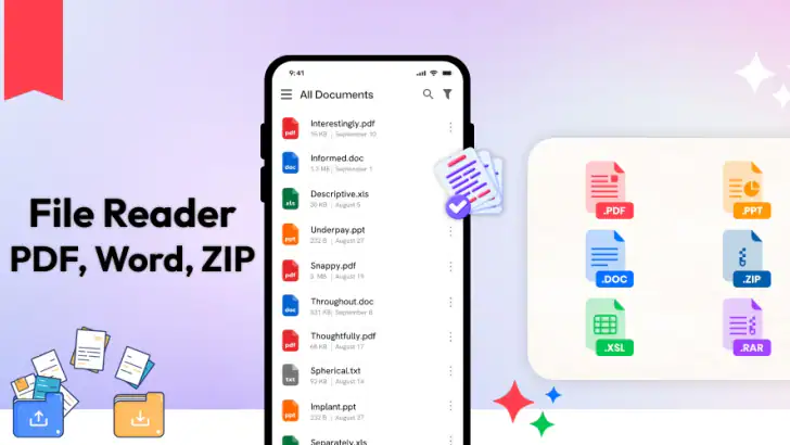 File Reader - PDF, Word, ZIP feature graphic