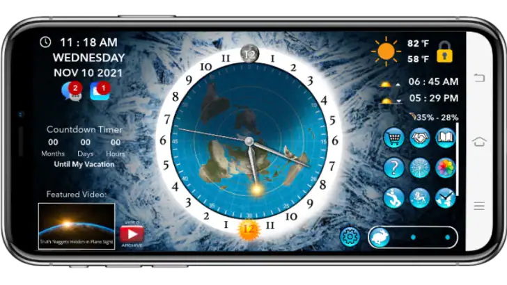 Flat Earth Sun & Moon Clock feature graphic