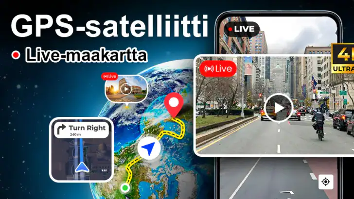 GPS-satelliitti live-maakartta feature graphic