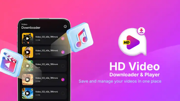 HD Video Downloader & Player feature graphic