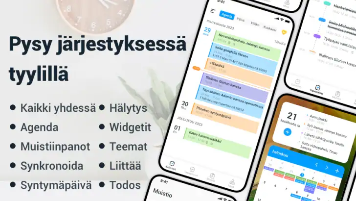 Hyvä kalenteri - Agenda App feature graphic