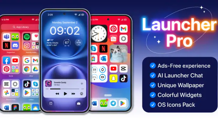 Launcher OS™ Pro feature graphic