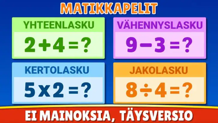 Matematiikka pelit lapset 5-12 feature graphic