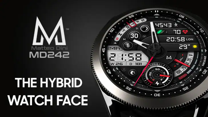 MD242 Hybrid watch face feature graphic