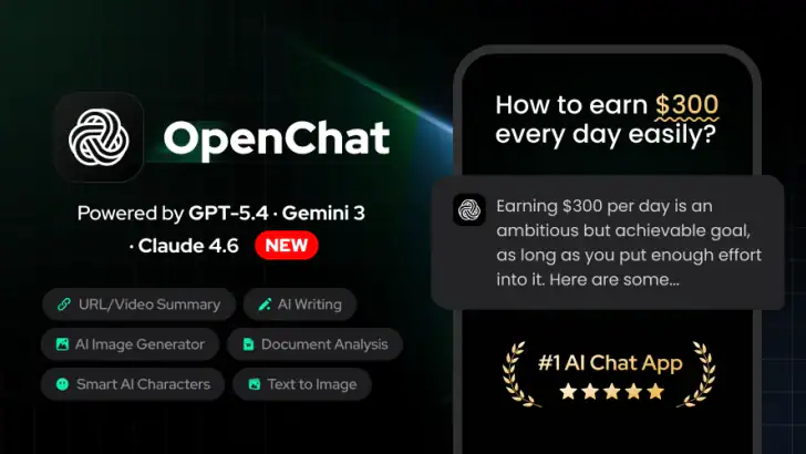 Open Chat - AI bot app feature graphic