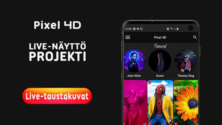 Pixel 4D™ -Live-Taustakuvat feature graphic
