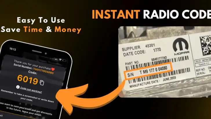 Radio Code Unlock Instantly feature graphic