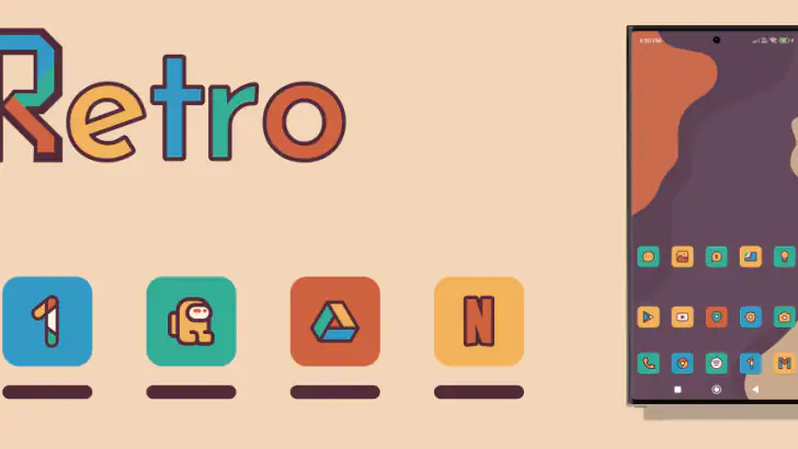 Retromatic Icon Pack feature graphic