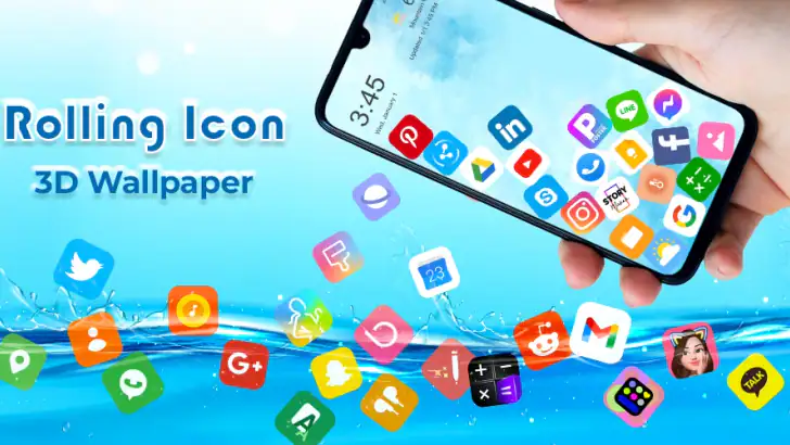 Rolling Icon: 3D Wallpaper feature graphic