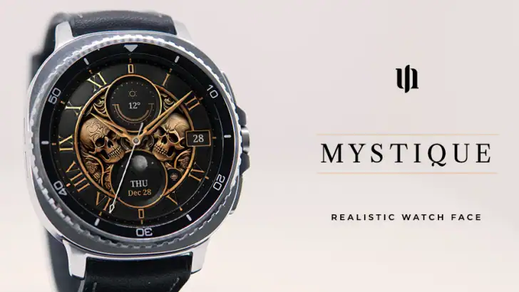 S4U Mystique - Gold watch face feature graphic