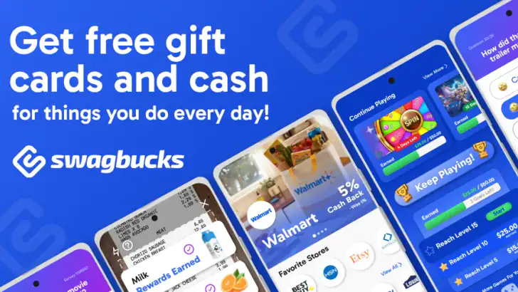 Swagbucks Play Games + Surveys feature graphic