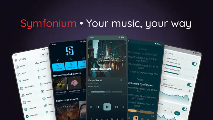 Symfonium: Music player & cast feature graphic